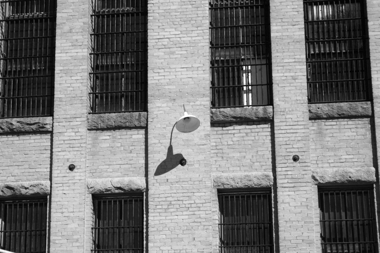 Montana State Prison light in black and white.