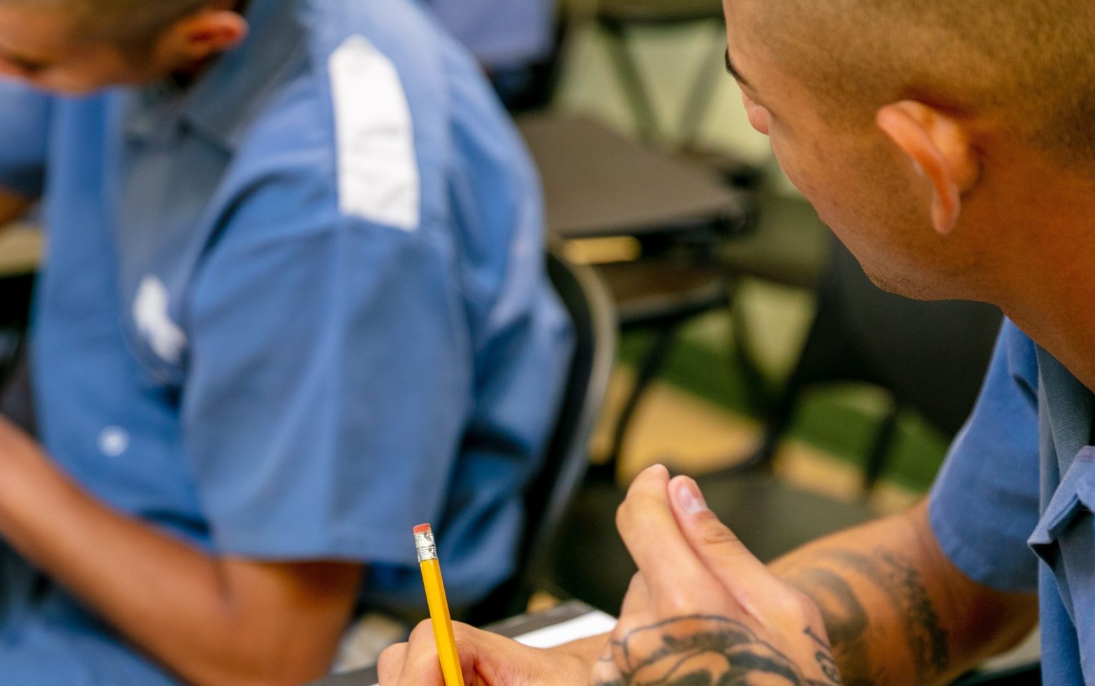 Inmates studying in a classroom setting News - Decreasing recidivism at Gallatin County Detention Center, success with evidence-based programs