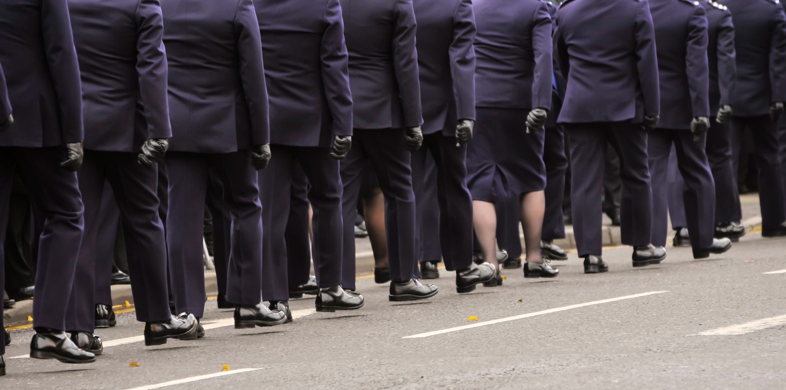 Prison officers form a guard of honour line. News - New York City jail officers union mobilizes against City Council plan to ban solitary confinement