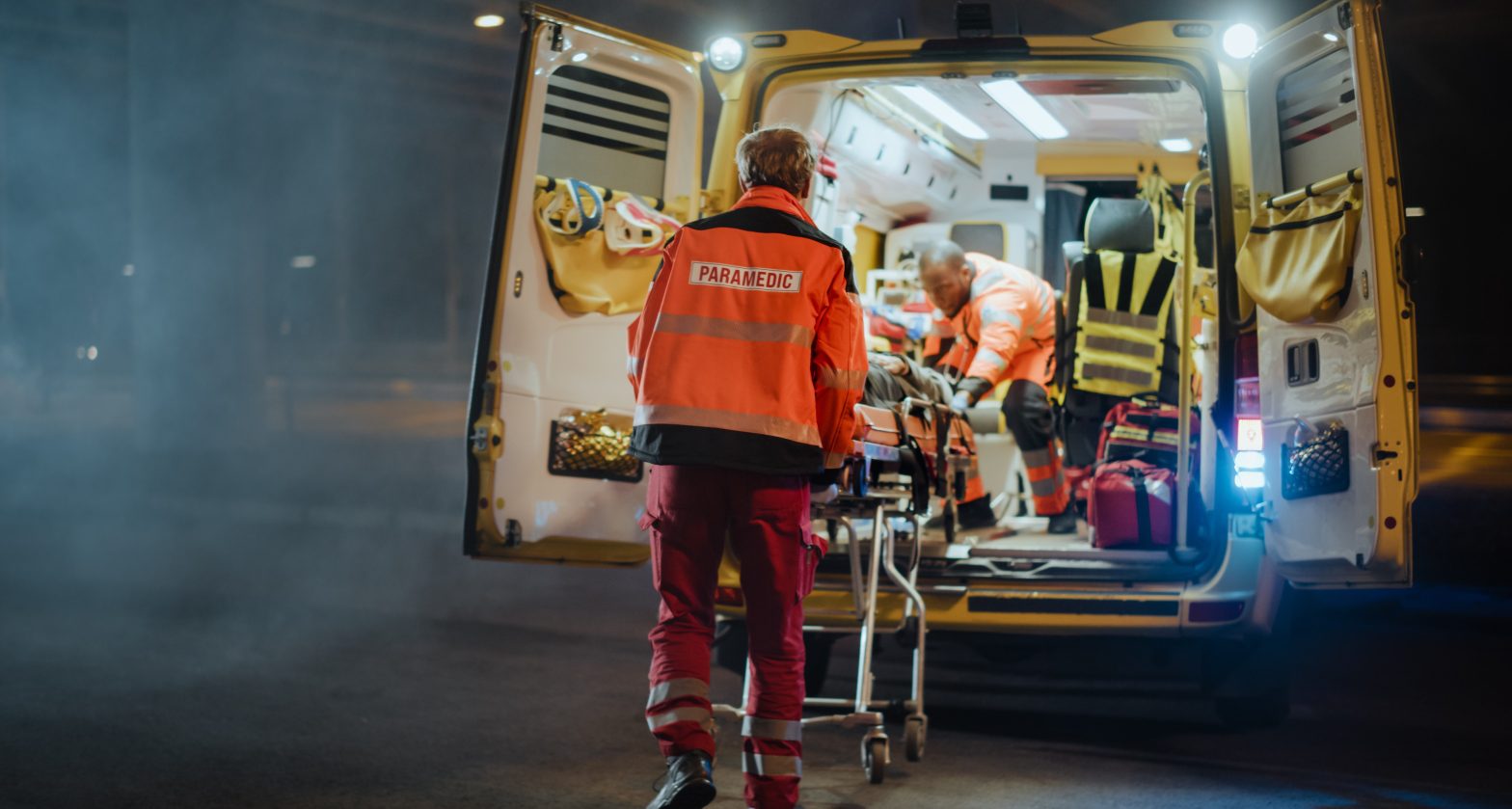 An image of ambulance transporting a patient. News - Javon White, St. Louis City Justice Center